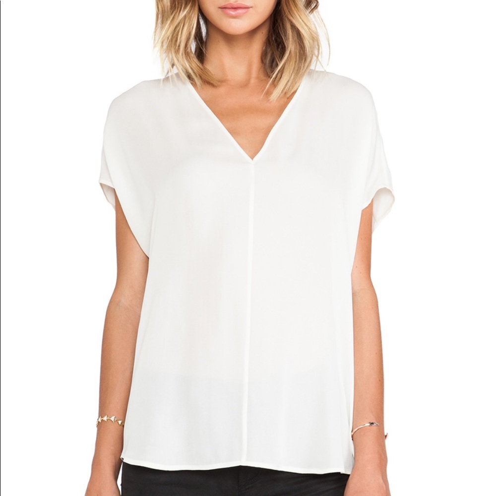 100% Silk Vince Top - Papyrus (NWT)